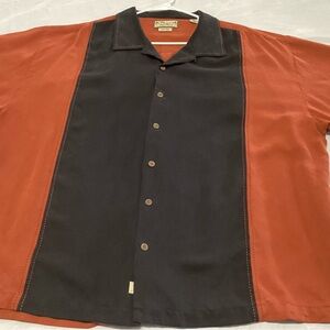 Men's Two-Tone Casual Button Down Shirt SILK Bolling